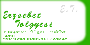 erzsebet tolgyesi business card